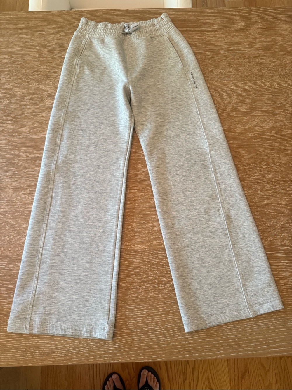 abercrombie kids Light Gray Wide-Leg Sweatpants
